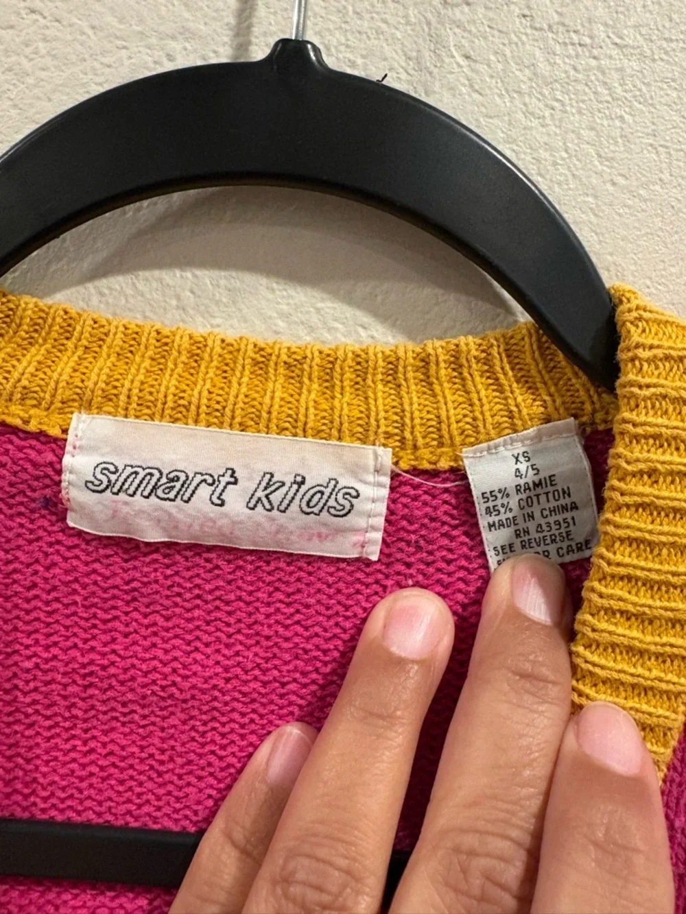 Vintage 90’s Color block Girls button up Cardigan size XS 4/5 EUC Smart Kids